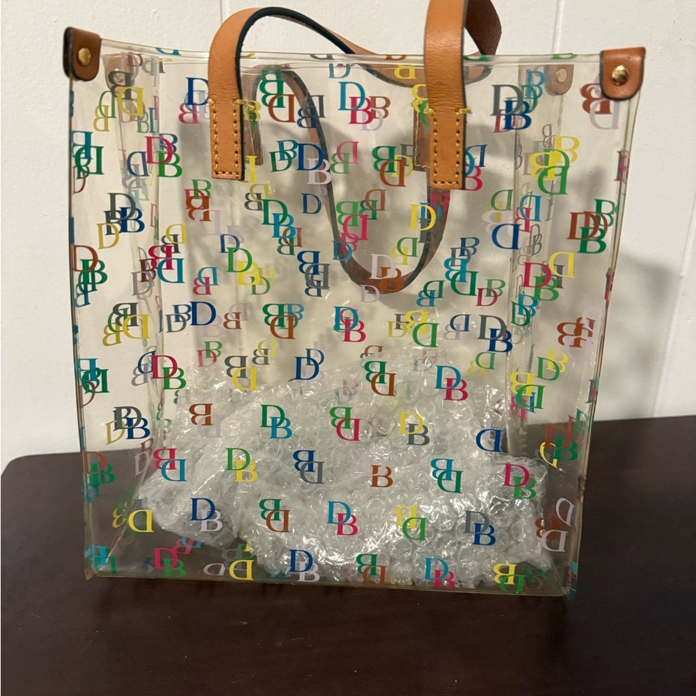Dooney & Bourke Colorful Logo Transparent Tote